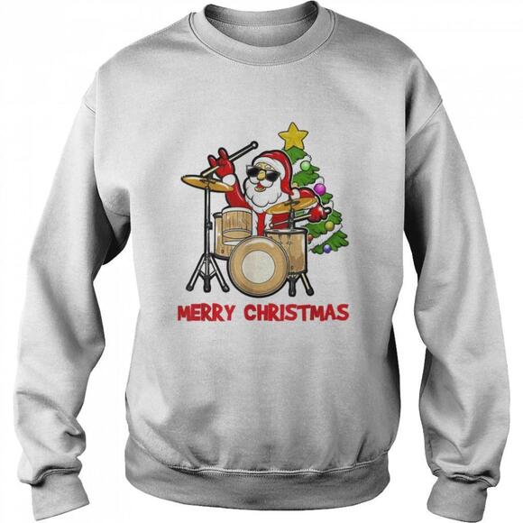 Tops - Erry Christmas Drum And Santa Drummer Lover Xmas Sweatshirt